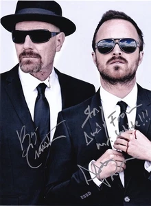 Foto autógrafa del programa de televisión Bryan Cranston Aaron Paul Breaking Bad 8x12 certificado de autenticidad - Imagen 1 de 1