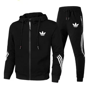 2-pcs Mens Winter Full Tracksuit Hoodie Jogger Sweatshirt Jacket Pants Set new - Picture 1 of 10