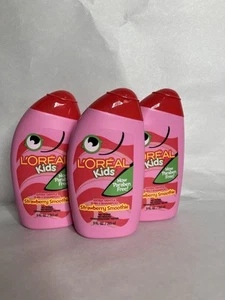 (3) L'Oreal Kids Shampoo Extra Gentle 2 in 1 Strawberry Smoothie Shampoo NEW - Picture 1 of 5