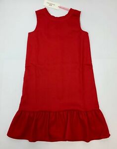Vineyard Vines Girls Drop Waist Pointe Dress in Red Velvet Size Small (7-8)  NEW