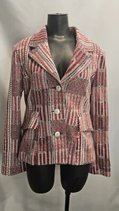 CaBi Patchwork Tweed Maritim Blazer 6028 Rot Weiß Navy Preppy Coastal Gr. Small - Bild 1 von 9