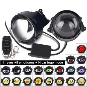 33 Modes LED Dynamic Pupil Devil Eyes Remote Control Projector Lens Headlight - Picture 1 of 11