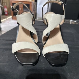 27 Edit Naturalizer Womens Stiletto Sandals Black White Bone Strapped Size 7 - Picture 1 of 5