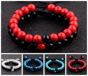 2 Pcs Couple His & Hers Distance Weave Women Men Bracelets Matching YinYang Gift - Picture 1 of 79