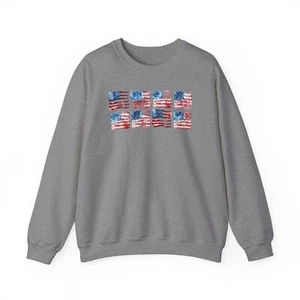 American Flag - Unisex Heavy Blend Crewneck Sweatshirt - Picture 1 of 41