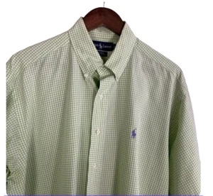 Camicia Ralph Lauren Blake Lime Gingham ultra leggera morbida con bottoni media - Foto 1 di 4