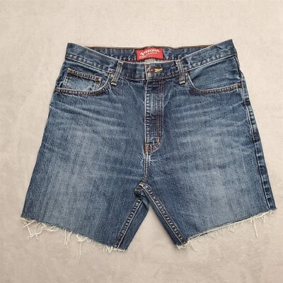 Vintage Arizona Jeans Shorts Mens 34 Blue Denim Cutoffs Cotton Skate Jorts 90s - Image 1 of 4