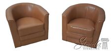 F61310EC: Pair Modern Design High Quality Leather Swivel Chairs