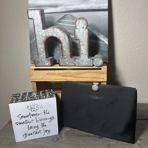 VINTAGE Coblentz Original Black Satin Rhinestone PushLock Clutch Handbag EUC - Picture 1 of 14