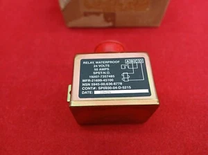 RELAY WATERPROOF 24VOLTS 50AMPS SPST-N.O.19207-7357485 .NSN 5945-00-636-8778 - Picture 1 of 4