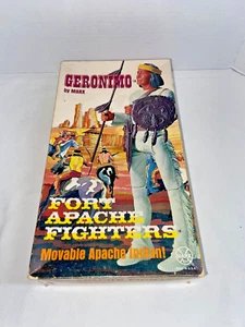 Vintage 1967 Geronimo Marx Toy Action Figure Fort Apache Fighters W/Box, Instruc - Picture 1 of 19