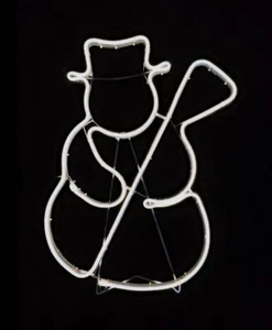 Christmas Neon Rope Lights Silhouette Snowman Outdoor Wall Garden Decoration UK - Picture 1 of 1