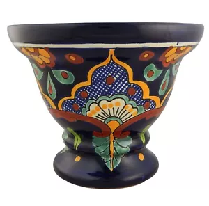 Girasoli Ceramica Messicana Piedi Piantatrice Pentola Giardino Dipinta a Mano Talavera #06 - Foto 1 di 1