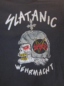 Vintage SLAYER Concert Shirt 1985 SLATANIC WEHRMACHT Tour Shirt Rare - Picture 1 of 11