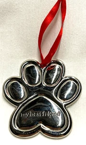 Ornament - Silberne Hundepfote - Mein bester Freund - Bild 1 von 2