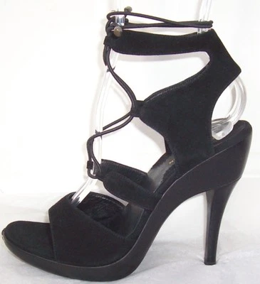 DONNA KARAN COLLECTION Sandalias Zapatos con Plataforma de Gamuza Negra 6 Foto 1 de 2