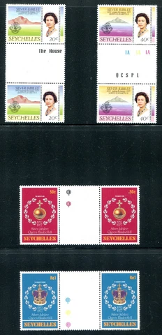 Seychelles 1977 Silver Jubilee Unused(NH) Gutter Pairs Cover