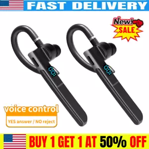 Bluetooth 5.3 Earpiece Trucker Headset HiFi Sound Earphone Earbud Hands-free US - Picture 1 of 15