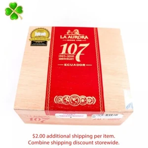 La Aurora 107 Robusto Ecuador Empty Wood Cigar Box 6.25" x 6" x 3" - Picture 1 of 12