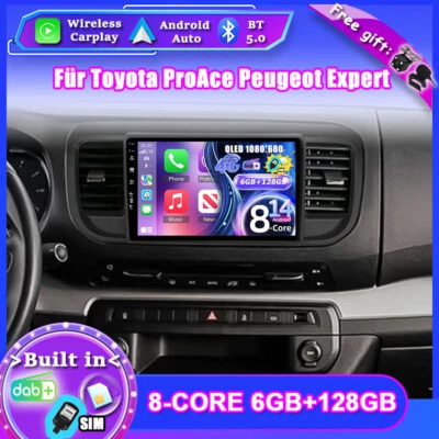 Für Toyota Proace Citroën Jumpy Peugeot Expert CarPlay Android Autoradio GPS DSP - Bild 1 von 4