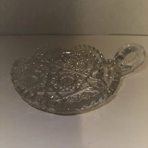 American Brilliant Crystal Candy Dish Sawtooth Rim Loop Vintage - Picture 1 of 3