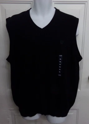 Chaps мужской размер XL черный гольф v-образным вырезом свитер жилет 100% хлопок новый - Изображение 1 из 3