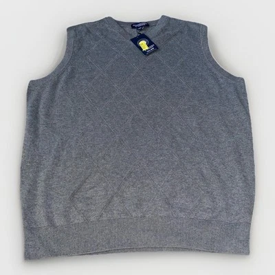 Roundtree & Yorke Tall Man Large V- Neck Sweater Vest Gray NWT - Image 1 of 4
