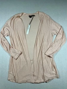 Nicole Miller 100% Linen Cardigan Women's Size XL Blush Pink Duster Sweater NWT - Picture 1 of 7