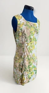 Vintage 60s 70s Jenida Of Miami Yellow Floral Romper Playsuit Skort Short Retro - Picture 1 of 15