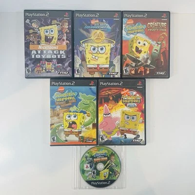 Spongebob Schwammkopf 6 Spiele PS2 Set: Attack, Atlantis, Creature + mehr! - LESEN! - Bild 1 von 4