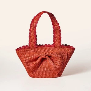 Kate Spade New York x Target Tasche rot Raffia Schleife - Bild 1 von 3