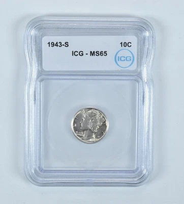 1943-S Mercury Dime MS65 ICG - Image 1 of 4