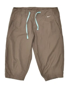 NIKE Womens Dri Fit Bermuda Shorts UK 4/6 Small Khaki Polyester AD02 - Picture 1 of 3