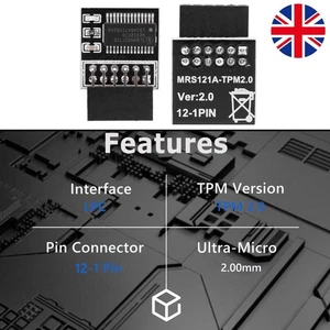 Moduł bezpieczeństwa TPM 2.0 SATA do płyty głównej Gigabyte Win11 - Zdjęcie 1 z 11