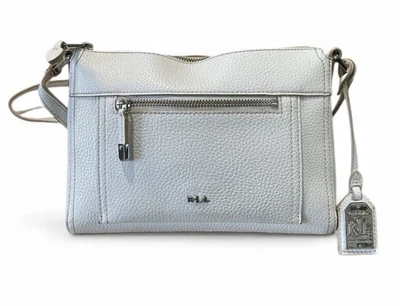 Lauren Ralph Lauren Purse Crossbody Off White Pebbled Faux Leather Clean EUC - Image 1 of 4