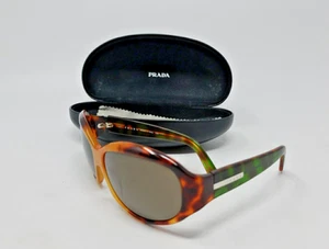 PRADA Sunglasses SPR01E OBE-5G1 Lens Tortise Brown and Green Oval Shape - Picture 1 of 16