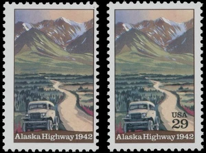 1992, USA ALASKA HIGHWAY, 29C MULTI, BLACK ENGR. COLOR OMITTED, NH, SC.#2635a - Picture 1 of 2