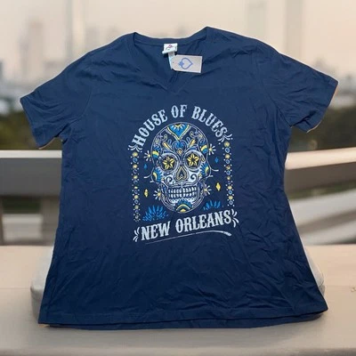 House of Blues футболка Новый Орлеан женщин новый Calavera XL Мексика череп HOB - Изображение 1 из 4
