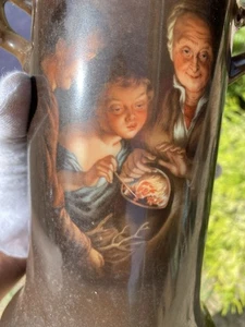 ANTIKE DEUTSCHE PORTRAIT VASE GROSSER HENKEL SELTEN 1900er signiert gemarkt - Bild 1 von 10