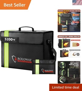 Large Fireproof Bag with Reflective Strip, 5200℉ Insulation - Picture 1 of 8