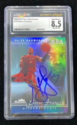 STEVE FRANCIS 2004-05 Fleer Showcase #78 In Person IP AUTO CGC JSA 8.5 Authentic - Image 1 of 3
