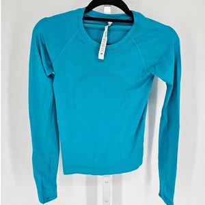 Lululemon Womens Sz 2 Swiftly Tech Long Sleeve 2.0 Race Length Teal Blue - Picture 1 of 4