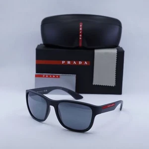 New PRADA SPORT PS01US UFK5L0 Grey Rubber/Grey Mirror Black 59mm 59-19-145 Su... - Picture 1 of 6