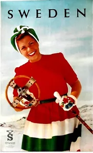 Original vintage poster SWEDEN SKI SPORTS LADY 1946 - Picture 1 of 1