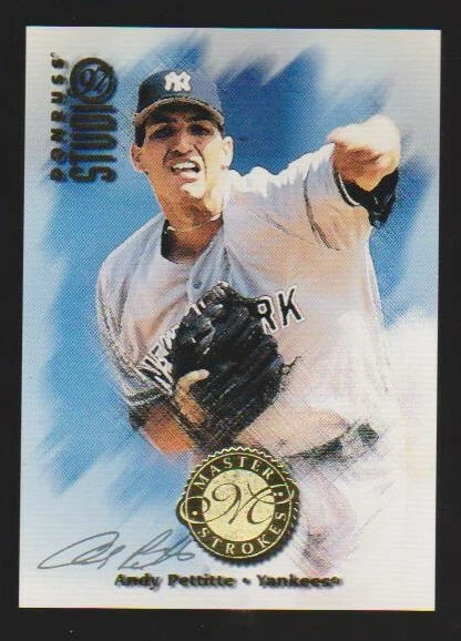 1997 DONRUSS STUDIO MASTERSTROKES SMALL CARD #6 ANDY PETTITTE YANKEES SP #/2000 - Image 1 of 1