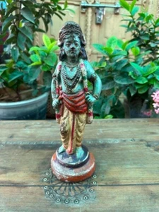 1800's Old Antique Terracotta Painted Golu Doll Goddess Krishna Figure - Picture 1 of 11