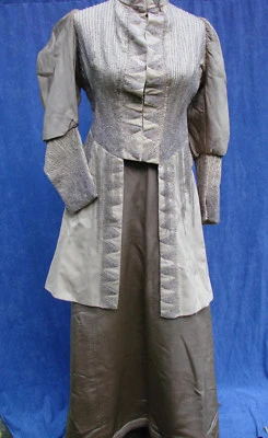 Chaqueta Falda Traje Vintage EDWARDIANA ABALORIOS PESADOS Lana Seda 2 piezas PARÍS Antiguo Foto 1 de 4