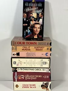 VHS Lot Classic Movies Bacall Holden Bogart Hepburn Zhivago Greatest Story Ever - Picture 1 of 11