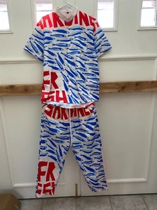 Dashingsoul Fresh Sardines Women's Small Button Down Top + Draw String Pants. - Picture 1 of 12