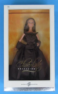 Muñeca Barbie Mattel 2004 etiqueta plateada obsesión chocolate Foto 1 de 3